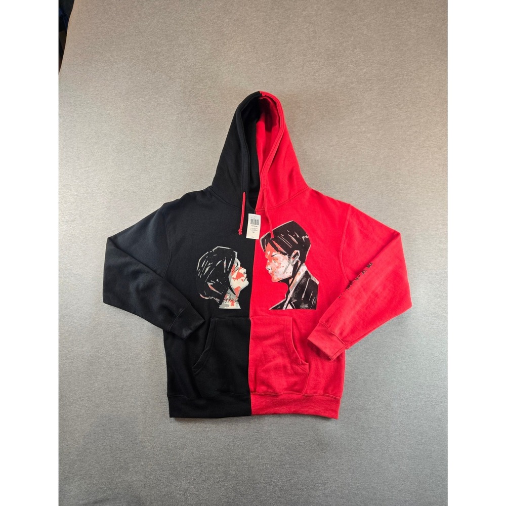 Hot Topic My Chemical Romance Hoodie Mens Medium Red Black 3 Cheers Revenge NEW!